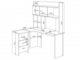 Компьютерный стол СКЛ-Угл130+НКЛХ-
