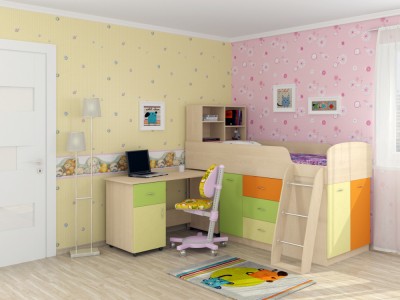 Детская кровать-чердак Дюймовочка 1