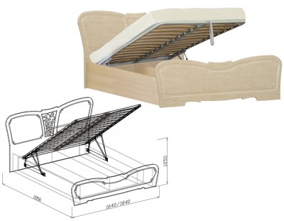 Кровать №1 с подъёмником (с ортопедическим основанием) Верона 164 см