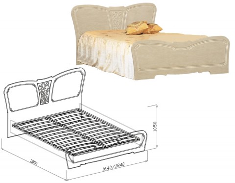 Кровать №1 (с ортопедическим основанием) Верона 184 см