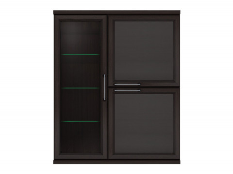 Навесной шкаф-витрина  Полка 3 дверная (1 стеклодверь) Палермо