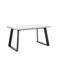 Стол раздвижной Leset Флорес 140, стекло Белое/опоры Черные