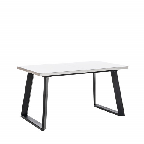 Стол раздвижной Leset Флорес 140, стекло Белое/опоры Черные