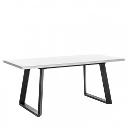 Стол раздвижной Leset Флорес 140, стекло Белое/опоры Черные