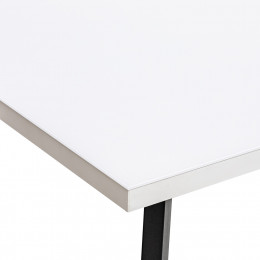 Стол раздвижной Leset Флорес 140, стекло Белое/опоры Черные