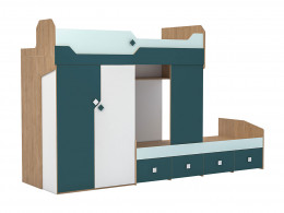 Кровать двухъярусная    Джуниор со шкафом