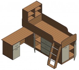 Детская кровать-чердак низкая "Дюймовочка 1"