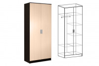 Шкаф распашной 2-х створчатый комбинированный Светлана (ММ) 84 см