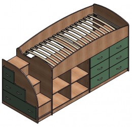 Детская кровать-чердак Дюймовочка-4/1
