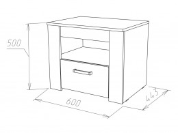 Прикроватная тумбочка ПРАГА тумба 72030099