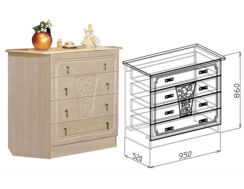 Комод Верона 95 см