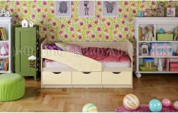 Детская кровать Бабочки 80х160, ваниль матовый