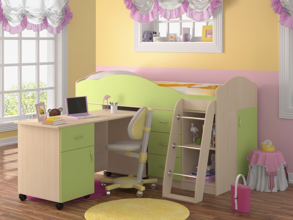 Кровать-чердак Дюймовочка-5.2