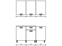 Кухонный гарнитур BTS Титан 150 см
