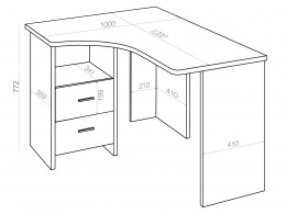 Компьютерный стол  Угл120 с тумбой