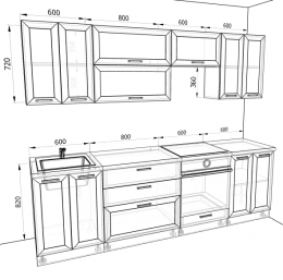Кухня Глетчер 2,6 метра