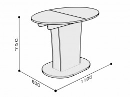 Кухонный стол  обеденный Бергамо 5 (2 NEW) овальный