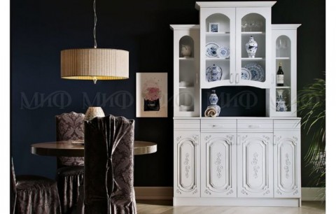 Буфет Лиза 2 четырёхстворчатый, белый глянец