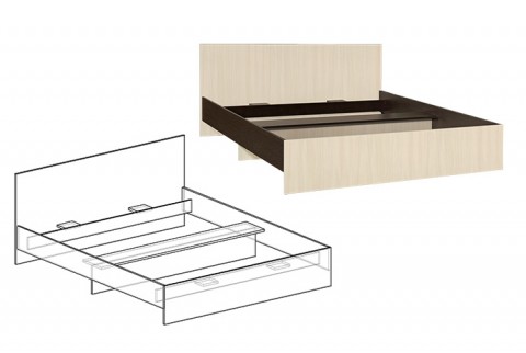 Кровать прямая спинка (б\м) Светлана (ММ) 145 см