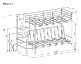 Двухъярусная кровать с диваном Мадлен-3