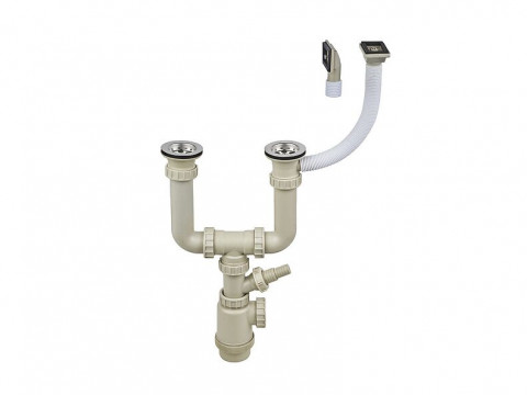 Выпуск малый двойной с переливом в комплекте с сифоном S204