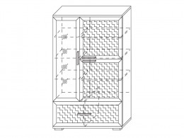 Шкаф-витрина  Шкаф 950 с 1 ящиком Палермо