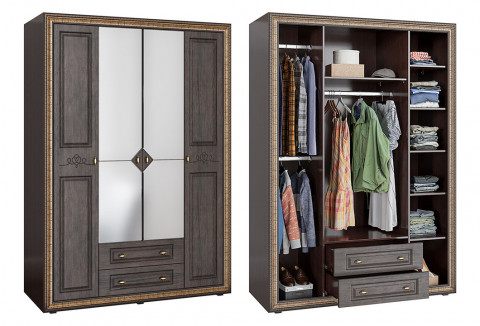 ВР-109 Шкаф 4-х створчатый с зеркалом