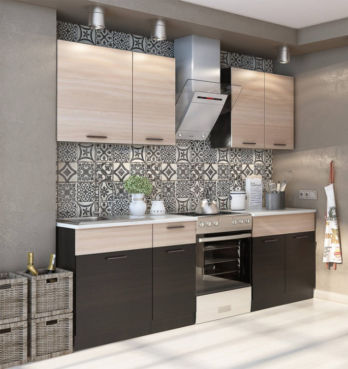 Прямой кухонный гарнитур Столлайн Дуэт 1.8 