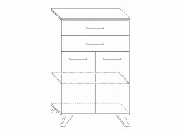 Комод Шкаф низкий Вега Скандинавия