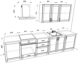 Кухня Базис Nicole-Wood 3,2 метра