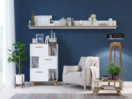 Стеллаж  Шкаф низкий с нишами Вега Скандинавия