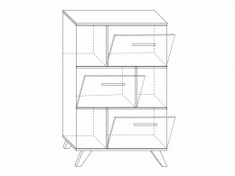 Стеллаж  Шкаф низкий с нишами Вега Скандинавия