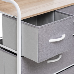 Комод Leset Ноа 5 ящ., Каркас Белый, Светло-серый