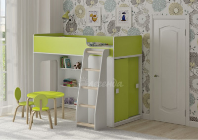 Кровать чердак со шкафом-купе Легенда 42.5.3