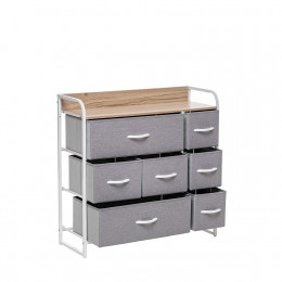 Комод Leset Ноа 7 ящ., Каркас Белый, Светло-серый