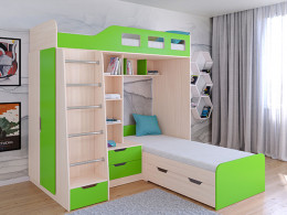 Кровать двухъярусная Астра 4  Дуб молочный/Белый