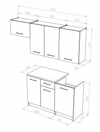 Кухонный гарнитур НК-Мебель Ханко 190 см
