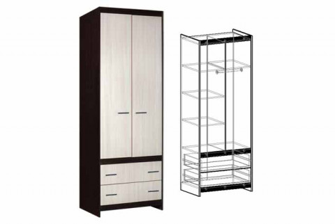 Шкаф 2-хстворчатый с ящиками Спайдер 83 см