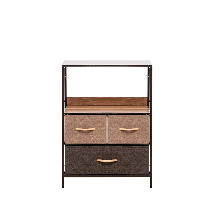 Комод Leset Локи 3 ящ., Каркас Коричневый, Бежевый/Светло-коричневый/Темно-коричневый