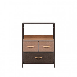 Комод Leset Локи 3 ящ., Каркас Коричневый, Бежевый/Светло-коричневый/Темно-коричневый