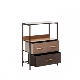 Комод Leset Локи 3 ящ., Каркас Коричневый, Бежевый/Светло-коричневый/Темно-коричневый