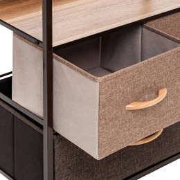 Комод Leset Локи 3 ящ., Каркас Коричневый, Бежевый/Светло-коричневый/Темно-коричневый