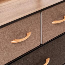 Комод Leset Локи 3 ящ., Каркас Коричневый, Бежевый/Светло-коричневый/Темно-коричневый