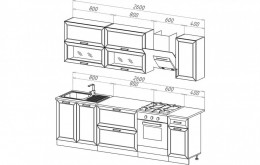 Кухня МДФ 2600 Монако