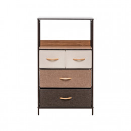 Комод Leset Локи 4 ящ., Каркас Коричневый, Бежевый/Светло-коричневый/Темно-коричневый
