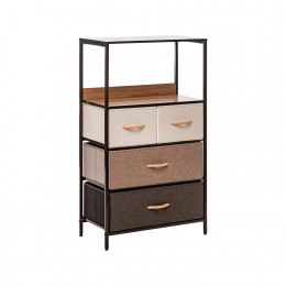 Комод Leset Локи 4 ящ., Каркас Коричневый, Бежевый/Светло-коричневый/Темно-коричневый