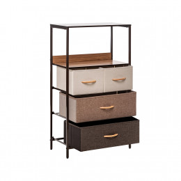 Комод Leset Локи 4 ящ., Каркас Коричневый, Бежевый/Светло-коричневый/Темно-коричневый