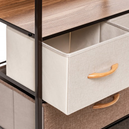 Комод Leset Локи 4 ящ., Каркас Коричневый, Бежевый/Светло-коричневый/Темно-коричневый