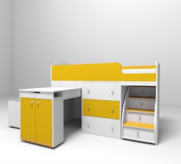 Белое дерево/желтый