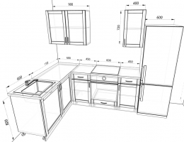 Кухня Базис Nicole-Wood 1,6 метра